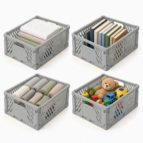 Hopfällbara plastkorgar 4-pack
