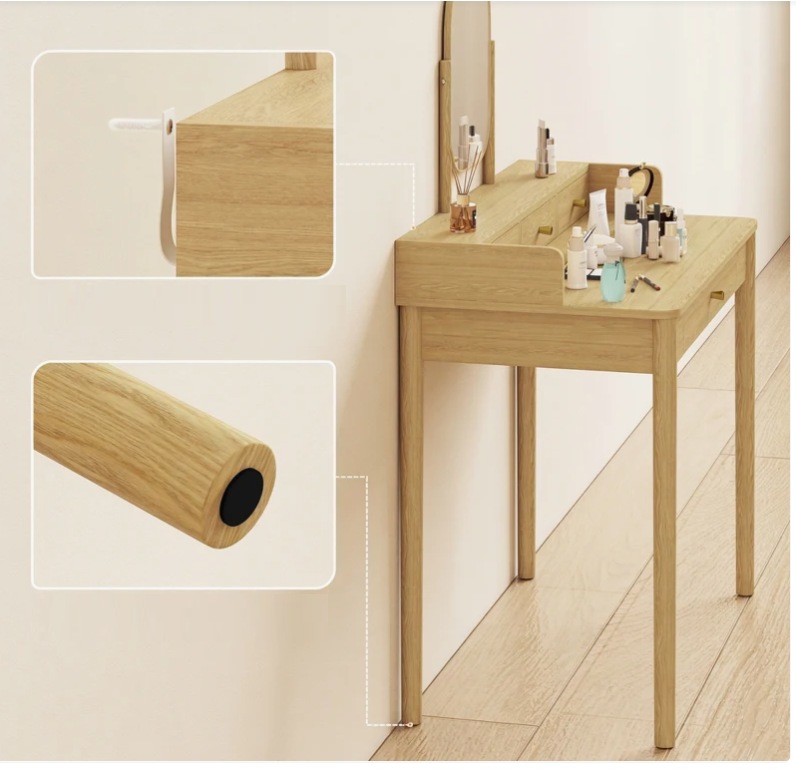 Sminkbord roterbar spegel och 4 lådor - Bild 5