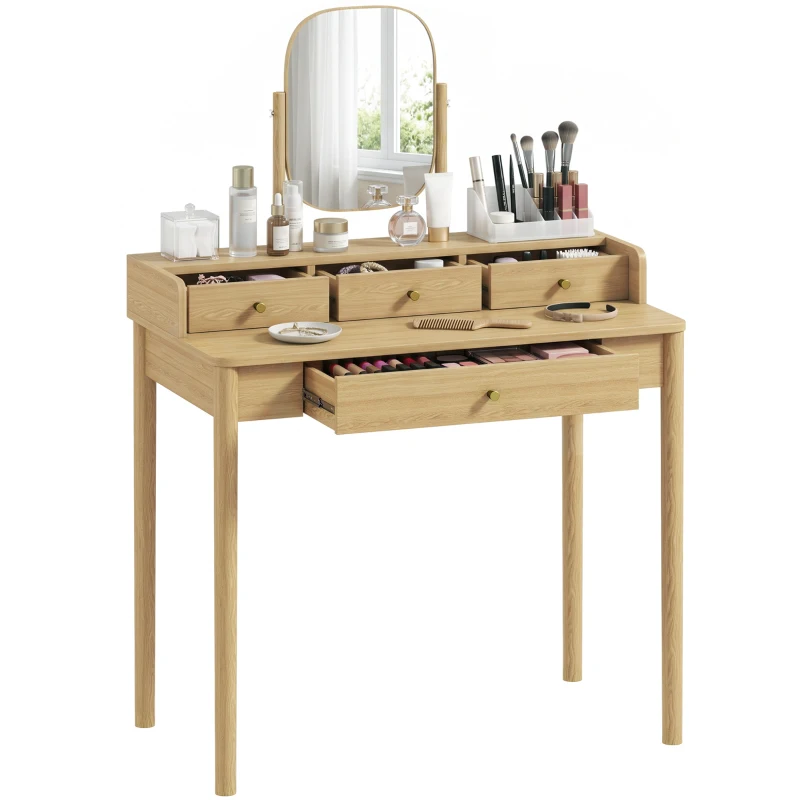 Sminkbord roterbar spegel och 4 lådor - Bild 9