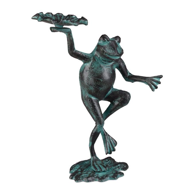 Trädgårdsfigur groda gjutjärn