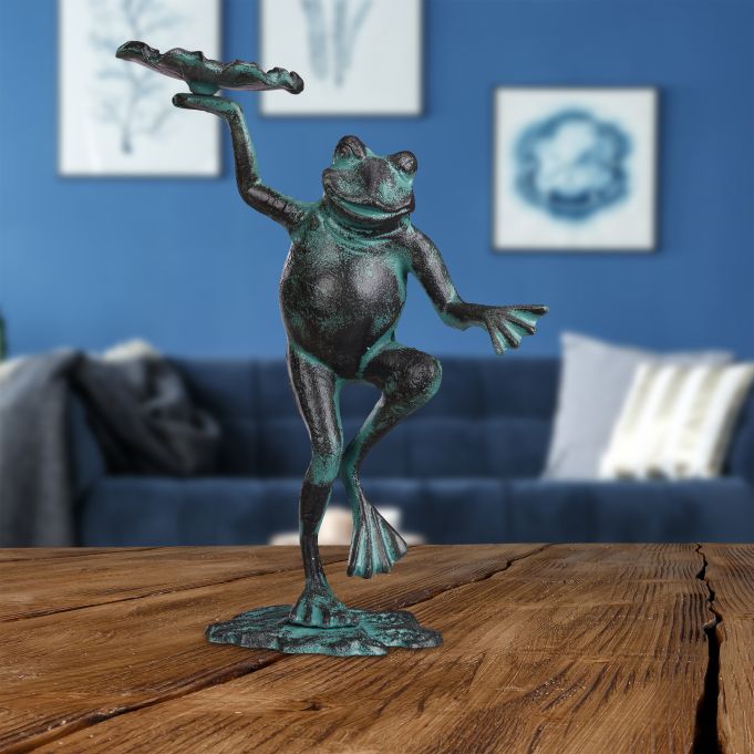 Trädgårdsfigur groda gjutjärn - Bild 7