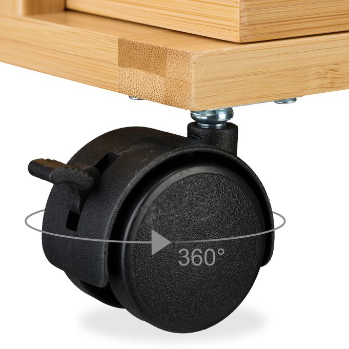 Smal hyllvagn bambu 3 nivåer - Bild 5