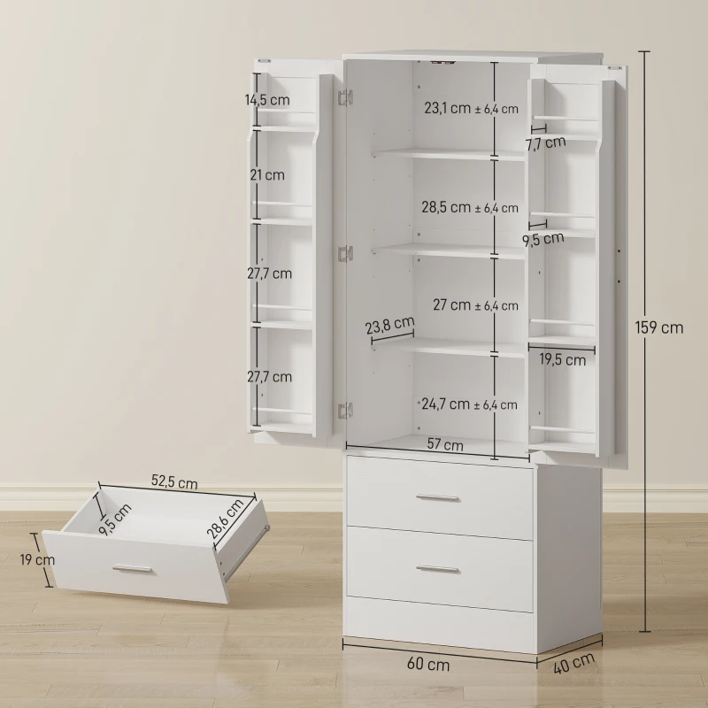 Köksskåp 8 dörrhyllor 159 cm - Bild 6