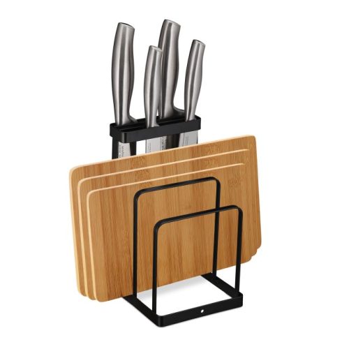 Kniv/skärbrädesställ svart
